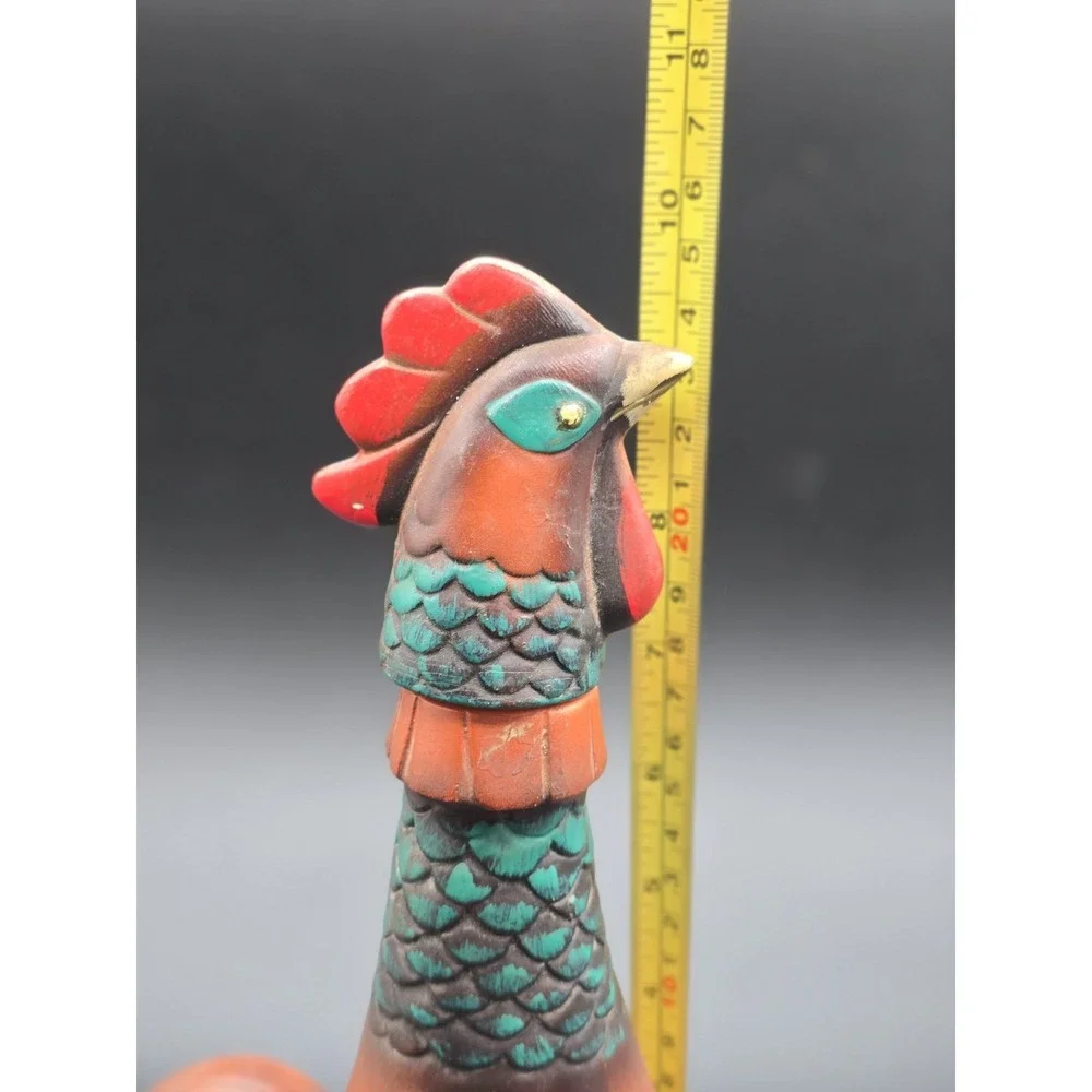 Vintage‎ Rooster Decanter with Cork Stopper Hand Painted